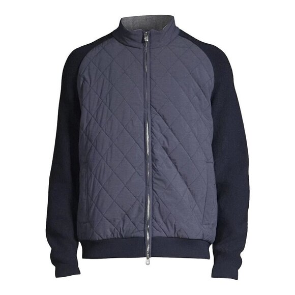 Peter Millar Crown Elite Zip Front Black/Navy Jacket Men's Size Large - Picture 8 of 8